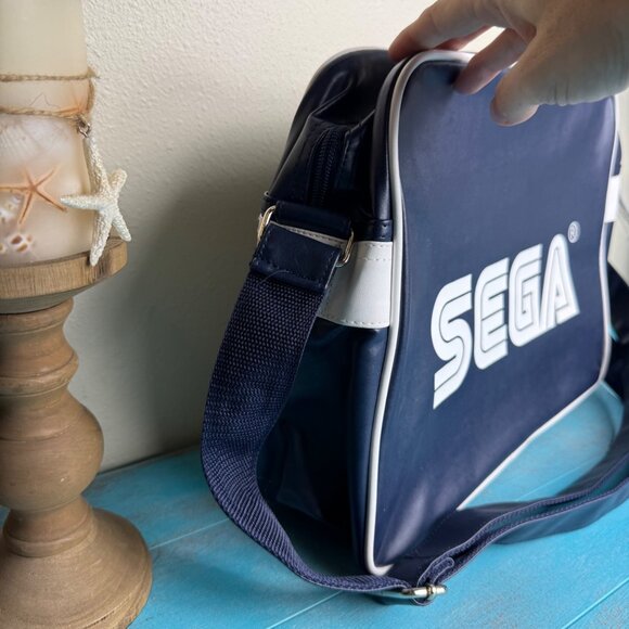 Navy Leather Crossbody Bag, Navy Blue Cross Body Bag, Navy  NWT Rare SEGA 60th Anniversary Messenger Crossbody Bag In Navy Blue